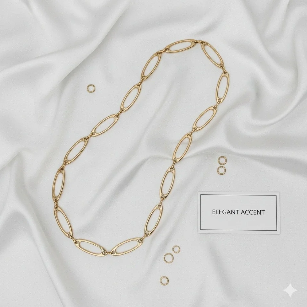 Gold Tone Oval Link Chain Belt Women's Fashion‎ Accessory Accent